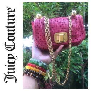 Juicy Couture perforated leather mini chain bag